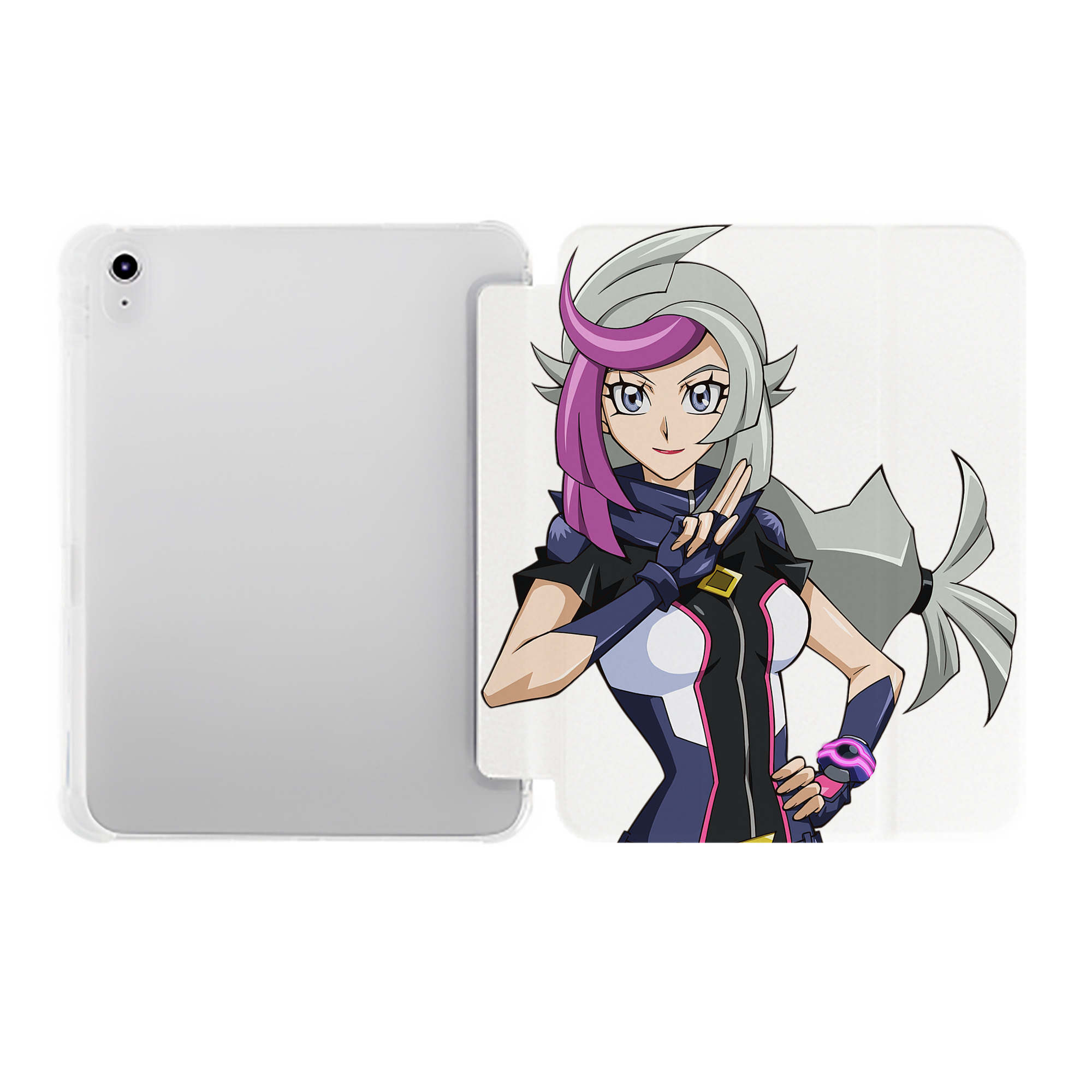（画像用） 遊☆戯☆王 Yu-Gi-Oh! IPad ケース ペン収納付き 三つ折りスタンド PUレザー×シリコン 対応機種9.5/10.5/10.9インチ